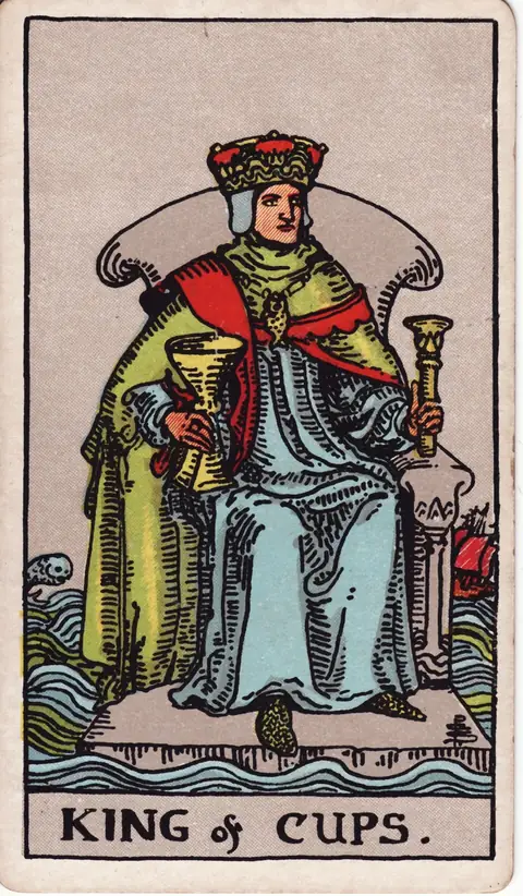Tarotkarte König der Kelche aus dem Deck von Pamela Colman Smith (1909)