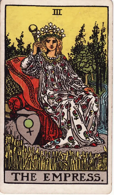 The Empress tarot card from the 1909 deck by Pamela Colman Smith